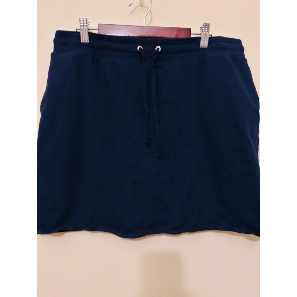 Karen Scott Sport Skort Women Large Navy Blue Excellent Drawstring Pockets